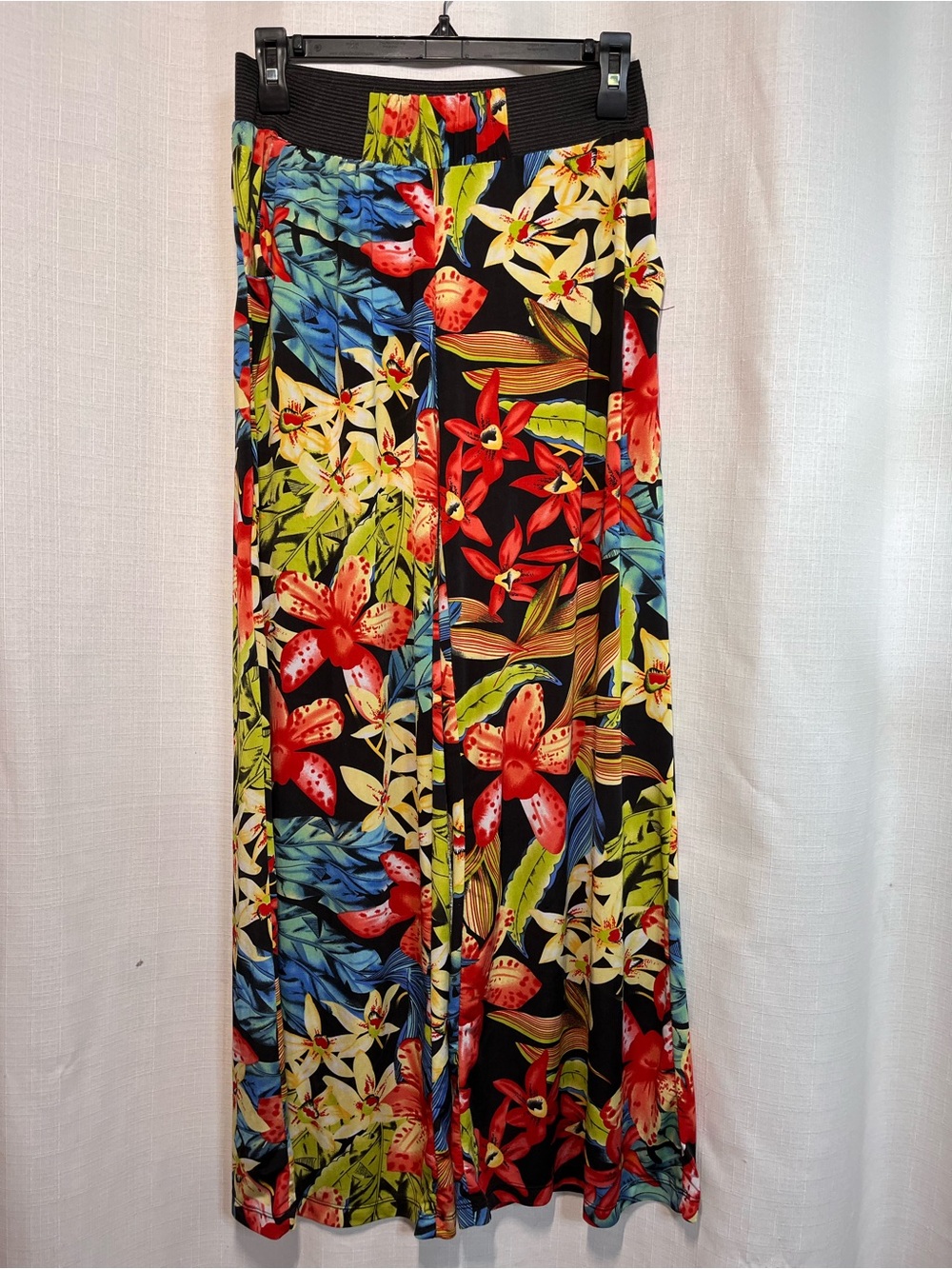 Tropical floral flowy palazzo pants elastic waist with pockets size Xl-XXL